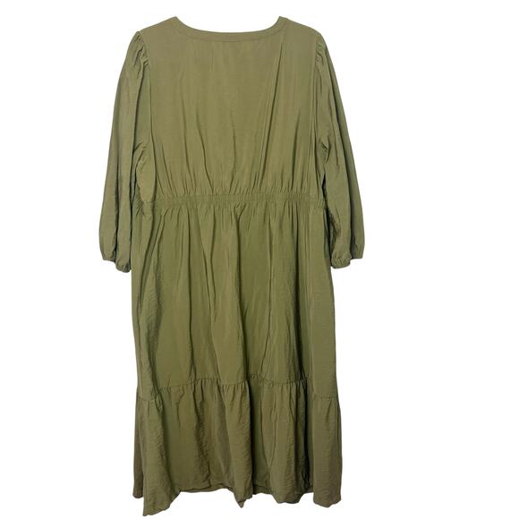 Ingrid & Isabel The Sweet Escape Maternity Midi Dress Olive Green Sz XL - Picture 7 of 8